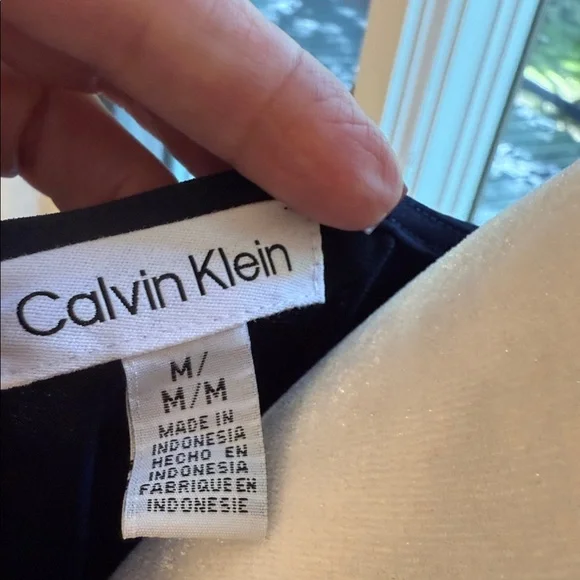 Calvin Klein Navy Ruffle Sleeveless Blouse - Picture 2 of 8